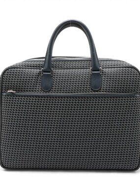 Valextra Keval x Leather Business Bag Navy Blue